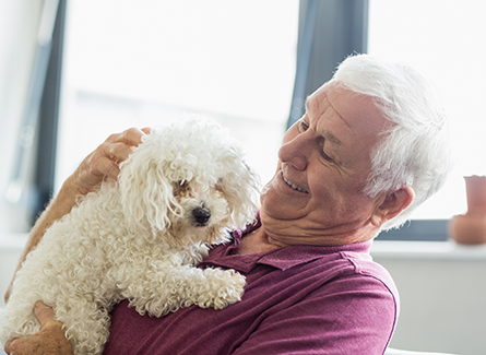 Older man with dog