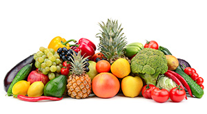 Rainbow of fruits and vegetables